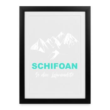 Skiing is the easiest thing - Framed poster (27 × 37 cm) - black - Front
