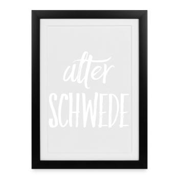 Old Swede - Lustiger Spruch - Funny - Framed poster (27 × 37 cm) - black - Front