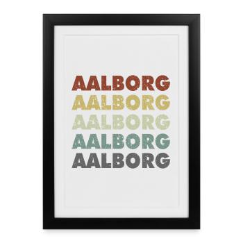 Aalborg - Danemark - Danemark - Scandinavie - Affiche encadrée (27 × 37 cm) - noir - Devant