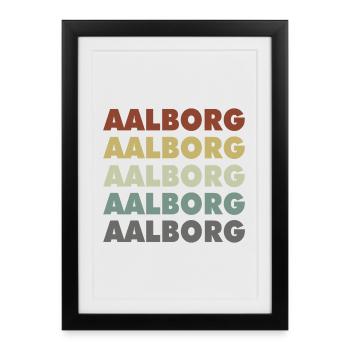 Aalborg - Danemark - Danemark - Scandinavie - Affiche encadrée (27 × 37 cm) - noir - Devant