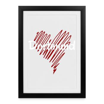 J’adore Dortmund, Dortmund Allemagne - Affiche encadrée (27 × 37 cm) - noir - Devant