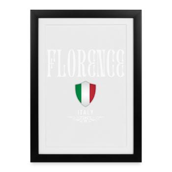 Florence Italie, souvenir Florence - Affiche encadrée (27 × 37 cm) - noir - Devant