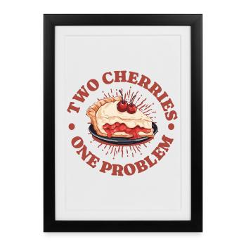Cherries Cherry Pie Two Cherries Gift - Framed poster (27 × 37 cm) - black - Front