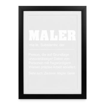 Funny Definition Painter Profession - Framed poster (27 × 37 cm) - black - Front