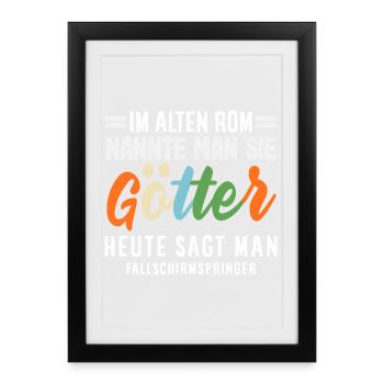 Funny skydiver adrenaline junkie gods - Framed poster (27 × 37 cm) - black - Front