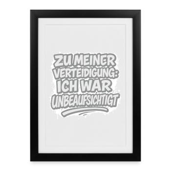 Pour ma défense – Graffiti Typo Design - Affiche encadrée (27 × 37 cm) - noir - Devant