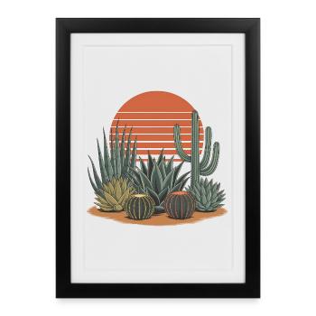 Boho Nature Cacti - Framed poster (27 × 37 cm) - black - Front