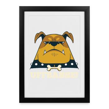 Chien de Mannheim en colère - Uffbasse Monnem - Affiche encadrée (27 × 37 cm) - noir - Devant