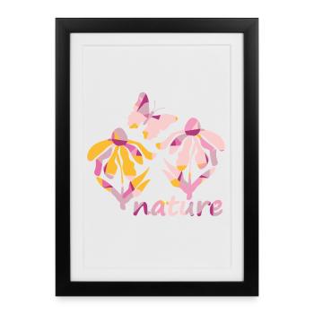 Pinky nature - Floraison dans les tons roses - Affiche encadrée (27 × 37 cm) - noir - Devant
