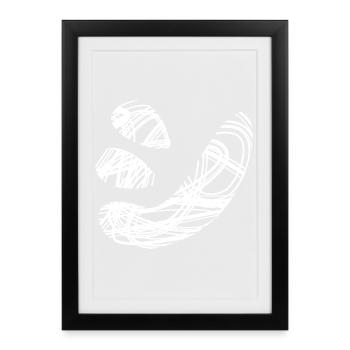 Texte japonais 'シ' (shi) motif - Affiche encadrée (27 × 37 cm) - noir - Devant