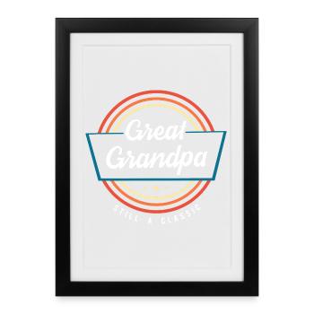 Grandpa Grandpa Grandchild Grandpa Grandpa - Framed poster (27 × 37 cm) - black - Front