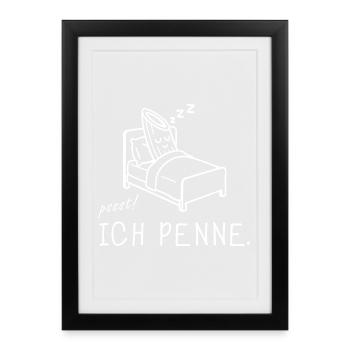 I Penne Funny Pasta Jeu de mots - Affiche encadrée (27 × 37 cm) - noir - Devant
