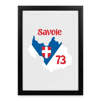Savoie 73 - Affiche encadrée (27 × 37 cm) - noir - Devant