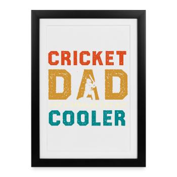 Cricket Dad Cooler - Framed poster (27 × 37 cm) - black - Front