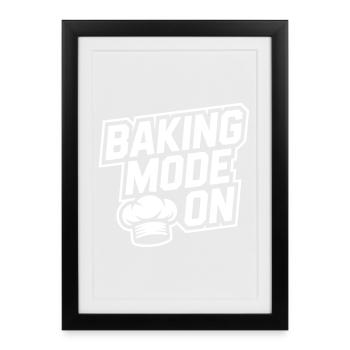 Mode de cuisson activé – Kitchen Humor Design - Affiche encadrée (27 × 37 cm) - noir - Devant