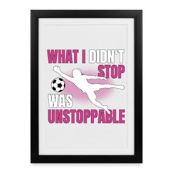 Football Gardien de but Gardien de but Football féminin - Affiche encadrée (27 × 37 cm) - noir - Devant
