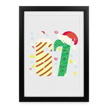 67 Noël - Affiche encadrée (27 × 37 cm) - noir - Devant
