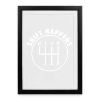 Changement de vitesse en course à vitesse manuelle - Affiche encadrée (27 × 37 cm) - noir - Devant
