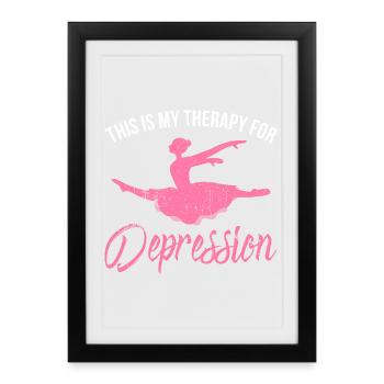 Danse thérapie pour la dépression rose - Affiche encadrée (27 × 37 cm) - noir - Devant