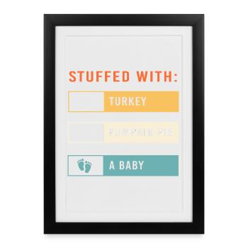 Thanksgiving Gender Reveal Mom-to-be - Framed poster (27 × 37 cm) - black - Front