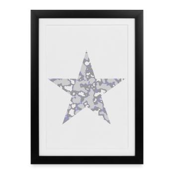 Camouflage d’étoiles - Avec des trous - Affiche encadrée (27 × 37 cm) - noir - Devant