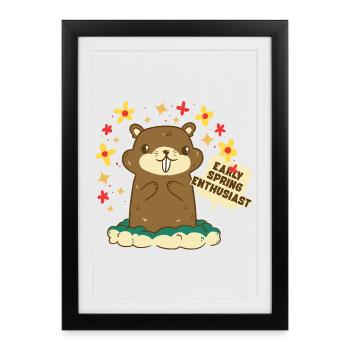 Marmotte du Jour sans fin - Affiche encadrée (27 × 37 cm) - noir - Devant