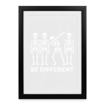 Déclaration squelette différente - Affiche encadrée (27 × 37 cm) - noir - Devant