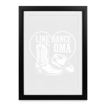 Line Dance Granny Western Flair - Framed poster (27 × 37 cm) - black - Front