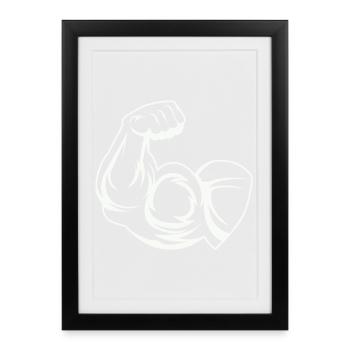 Empreintes puissantes des biceps - Affiche encadrée (27 × 37 cm) - noir - Devant
