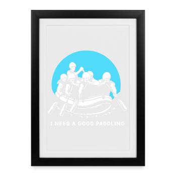 Rafting Kayaking Kayaking Paddle Boat - Framed poster (27 × 37 cm) - black - Front