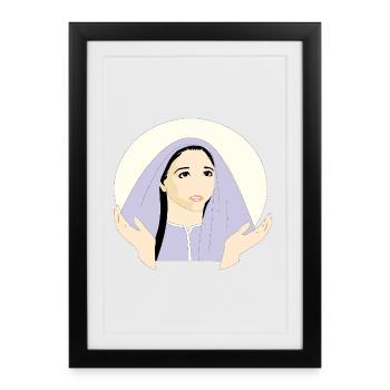 MARY St. Mary | Convent Woman | Woman with headscarf - Framed poster (27 × 37 cm) - black - Front