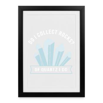 collectionneur de pierres géologue géologie roche - Affiche encadrée (27 × 37 cm) - noir - Devant
