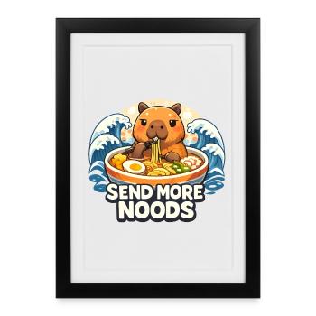 Envoyez plus de nouilles - Affiche encadrée (27 × 37 cm) - noir - Devant