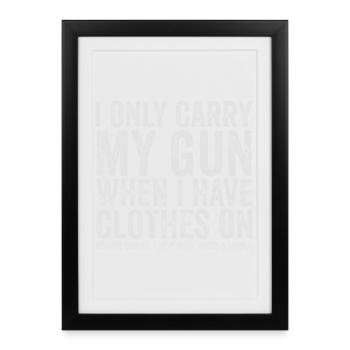 I'm Just Carrying My Gun – Funny Gun Rights – - Framed poster (27 × 37 cm) - black - Front