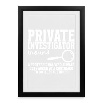 Detective Costume Observation Private Investigator - Framed poster (27 × 37 cm) - black - Front