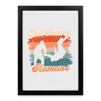 Le judo arts martiaux : juste lancer des humains - Affiche encadrée (27 × 37 cm) - noir - Devant
