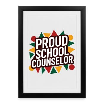 Proud School Counselor Appreciation Design - Affiche encadrée (27 × 37 cm) - noir - Devant