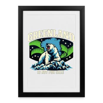 Le Groenland n’est pas à vendre. Pas de la main - Affiche encadrée (27 × 37 cm) - noir - Devant