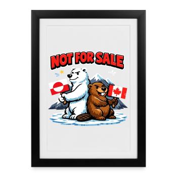 Groenland Non à vendre Politique drôle - Affiche encadrée (27 × 37 cm) - noir - Devant