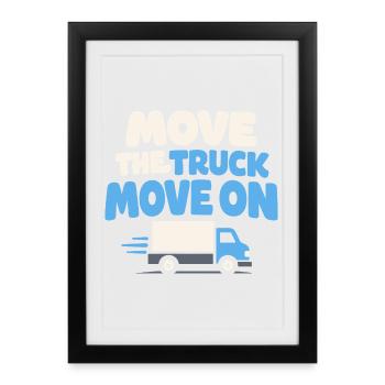 Trucking Therapy Road est mon camionneur de thérapie - Affiche encadrée (27 × 37 cm) - noir - Devant