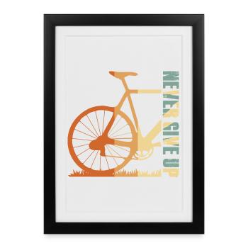 Conception de la silhouette du vélo en pente - Affiche encadrée (27 × 37 cm) - noir - Devant
