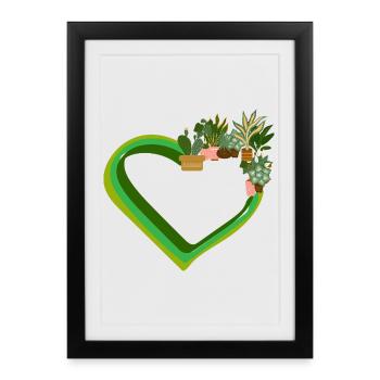 L’amoureux des plantes adore les plantes fleurs succulentes - Affiche encadrée (27 × 37 cm) - noir - Devant