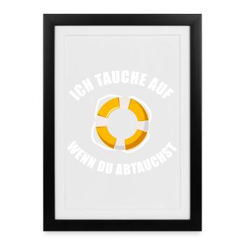 Je viendrai quand tu plongeras - en disant blanc - Affiche encadrée (27 × 37 cm) - noir - Devant