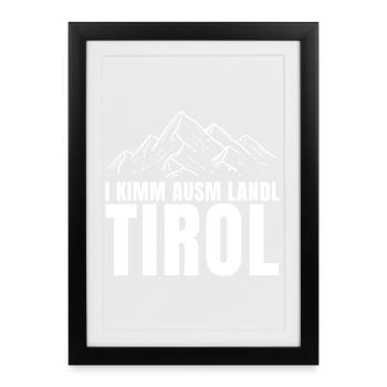 I kimm ausm Landl Tirol DJ Après Ski Ötztal - Affiche encadrée (27 × 37 cm) - noir - Devant