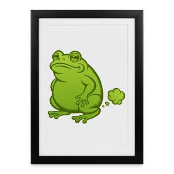 farting frog fart farting toad farting farting toad farting - Framed poster (27 × 37 cm) - black - Front