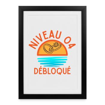 Niveau 04 Débloqué, une touche créative et joyeuse - Affiche encadrée (27 × 37 cm) - noir - Devant