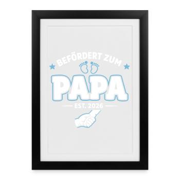 Papa 2026 Promotion to Father Loading - Framed poster (27 × 37 cm) - black - Front