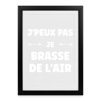 Je peux pas je brasse de l'air - Affiche encadrée (27 × 37 cm) - noir - Devant