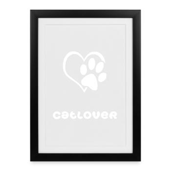 Catlover-white - Framed poster (27 × 37 cm) - black - Front