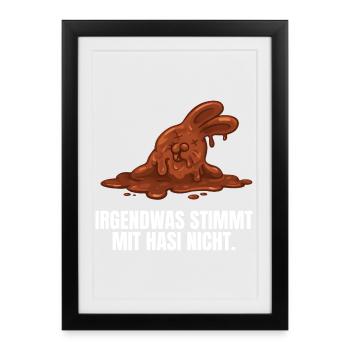 Pâques du lapin en chocolat - Affiche encadrée (27 × 37 cm) - noir - Devant